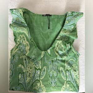 ZARA flutter neck top